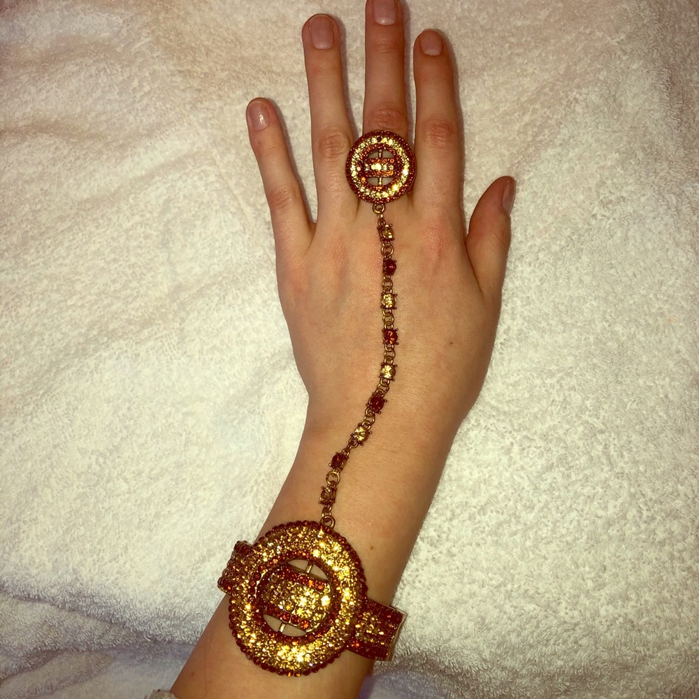 Bracelet ring attached by chain